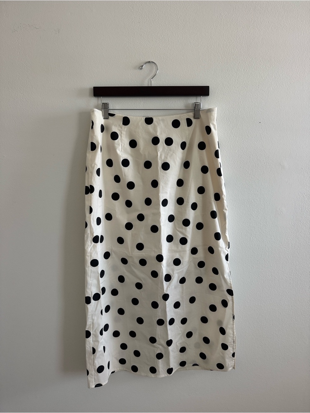 LOFT Black and White Polka Dot Maxi Skirt
